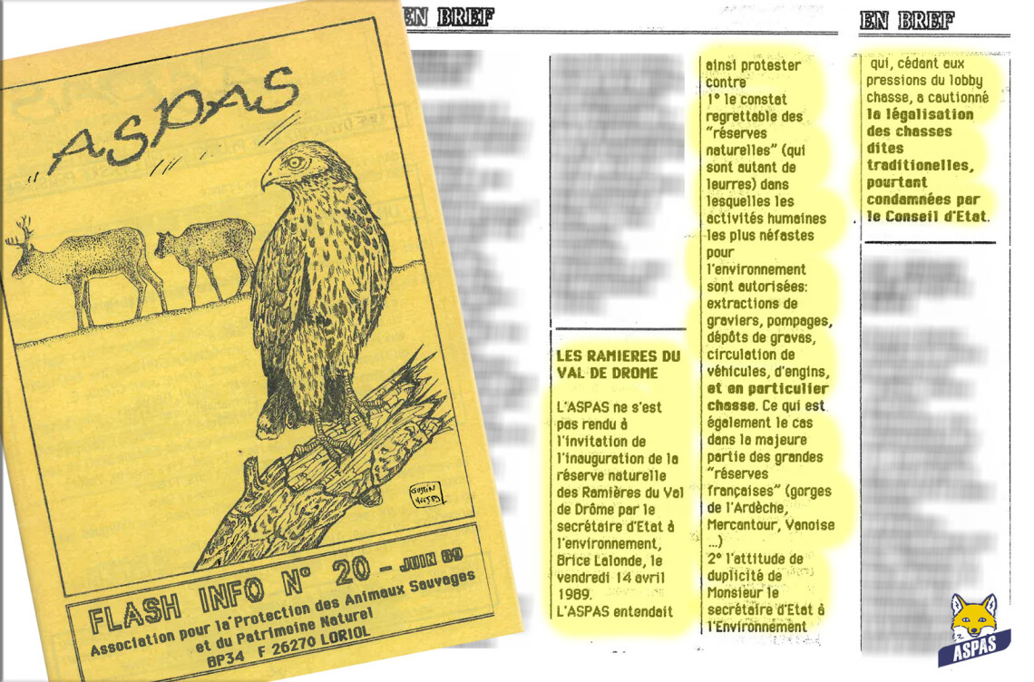 Quand l'ASPAS boycottait l'inauguration de la Réserve naturelle des Ramières…